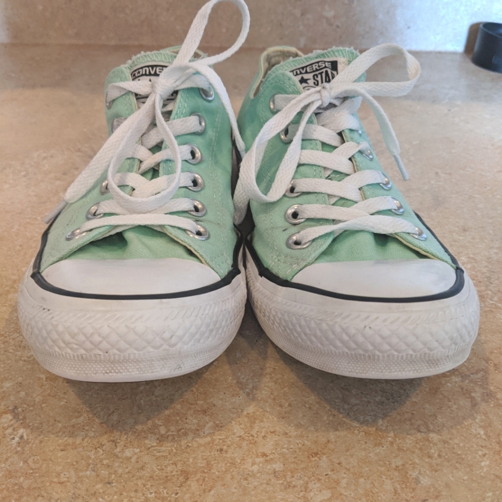 Converse all star green low-tops